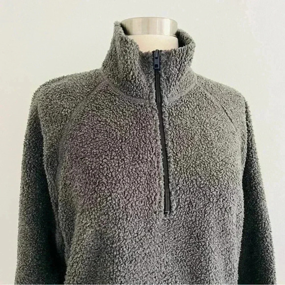 Vintage J. Crew Sherpa Zip Pullover Sweater Sz S - Picture 7 of 7